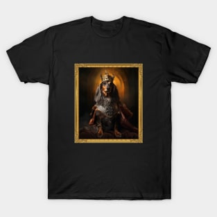 Distinguished Long Haired Dachshund - Medieval German King (Framed) T-Shirt